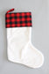 Plaid Christmas Stocking | White Boot
